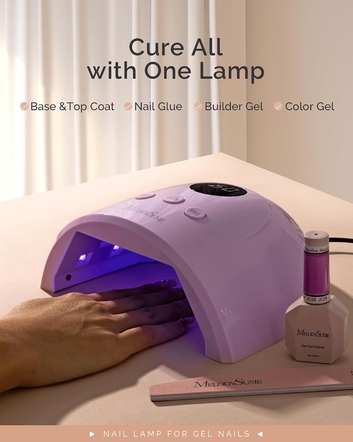 MelodySusie compact 36W UV LED nail lamp with open base and LED array - 2