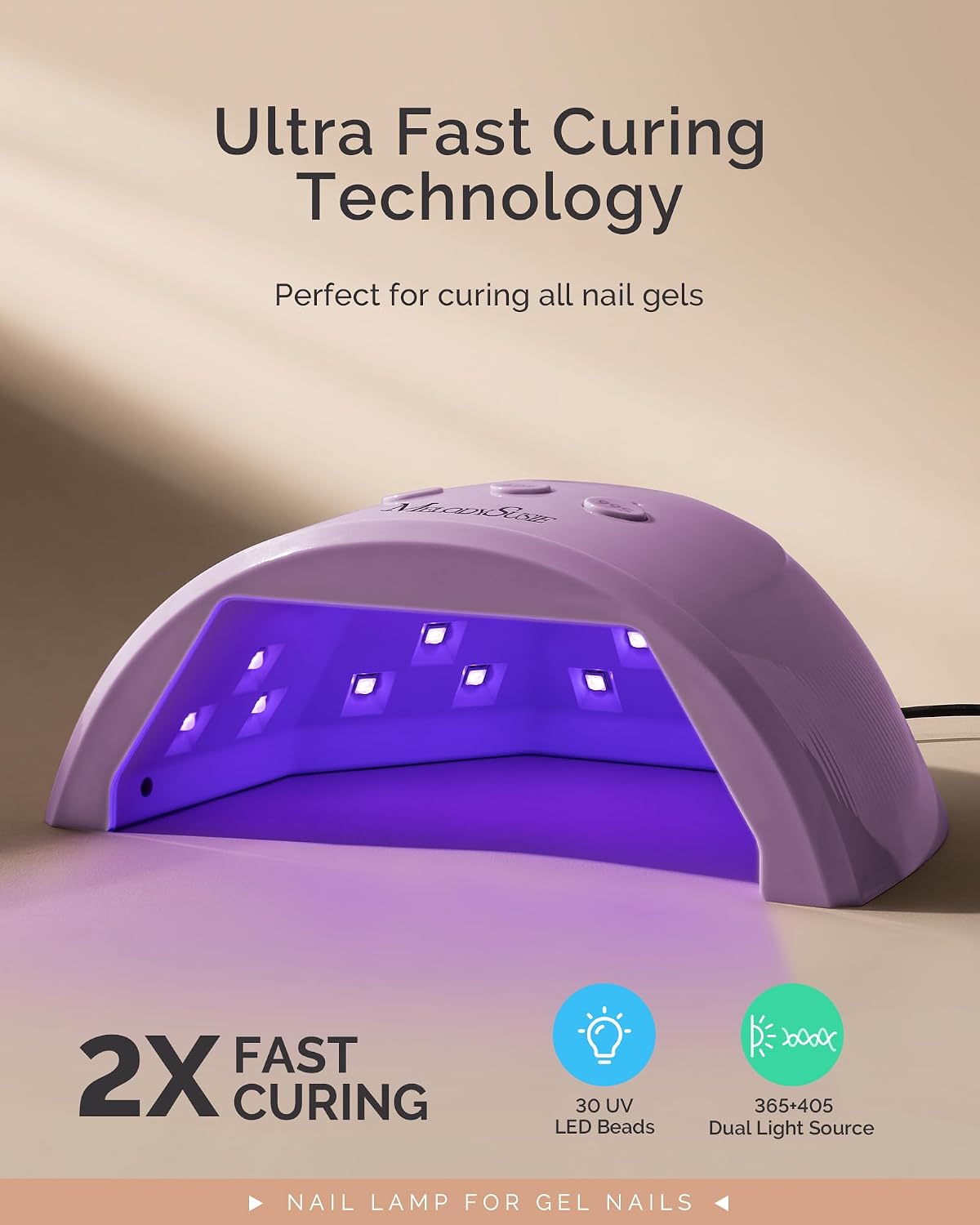 MelodySusie compact 36W UV LED nail lamp with open base and LED array - 3