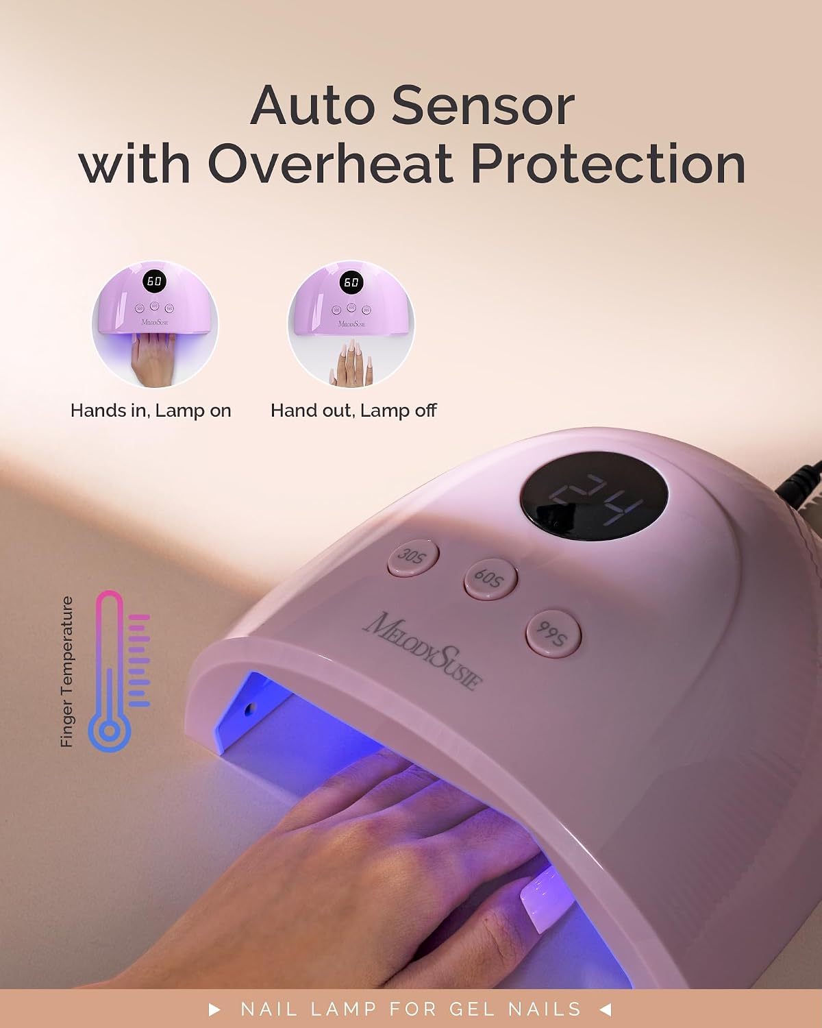 MelodySusie compact 36W UV LED nail lamp with open base and LED array - 4