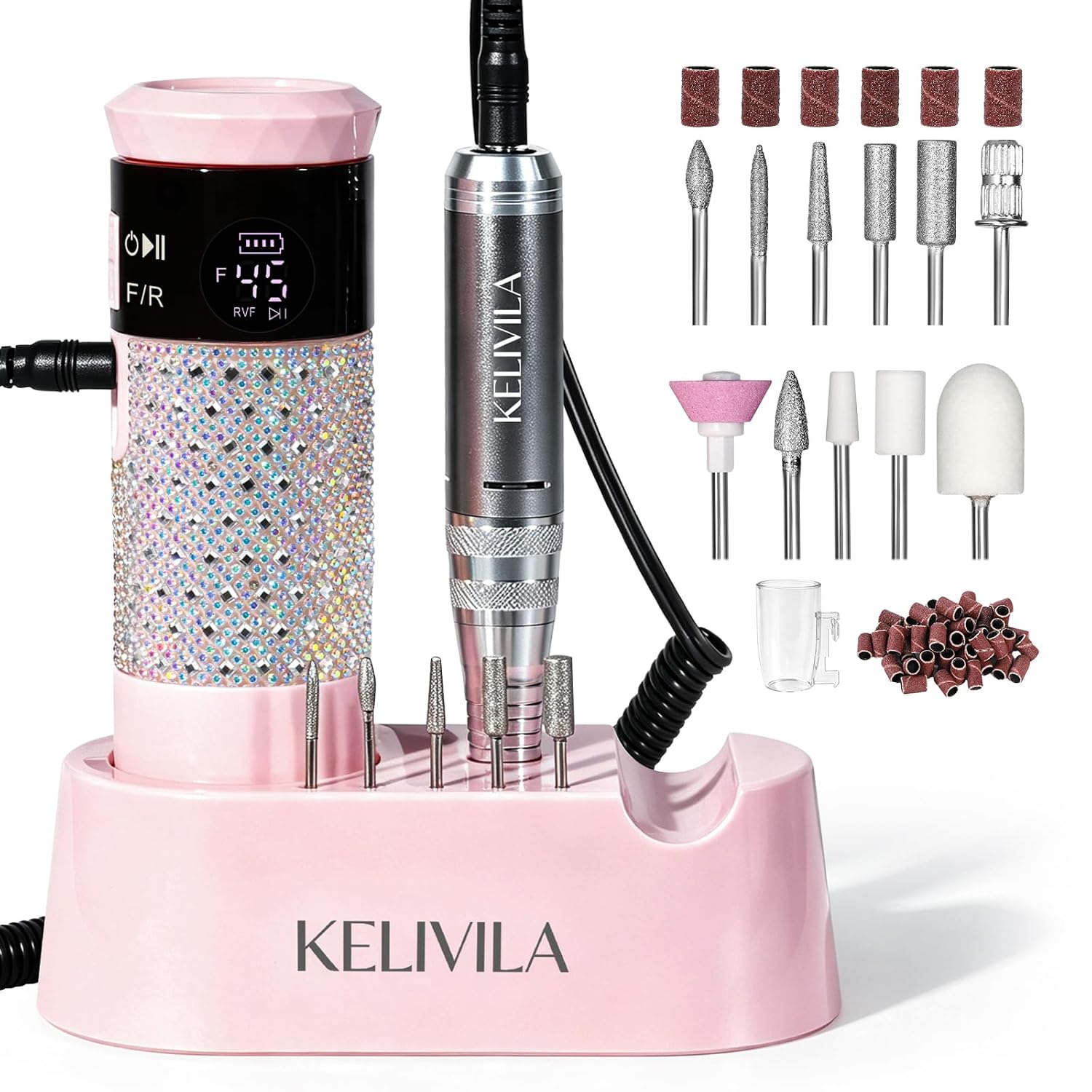 45000 RPM Cordless Nail Drill — Rhinestone Portable Kit