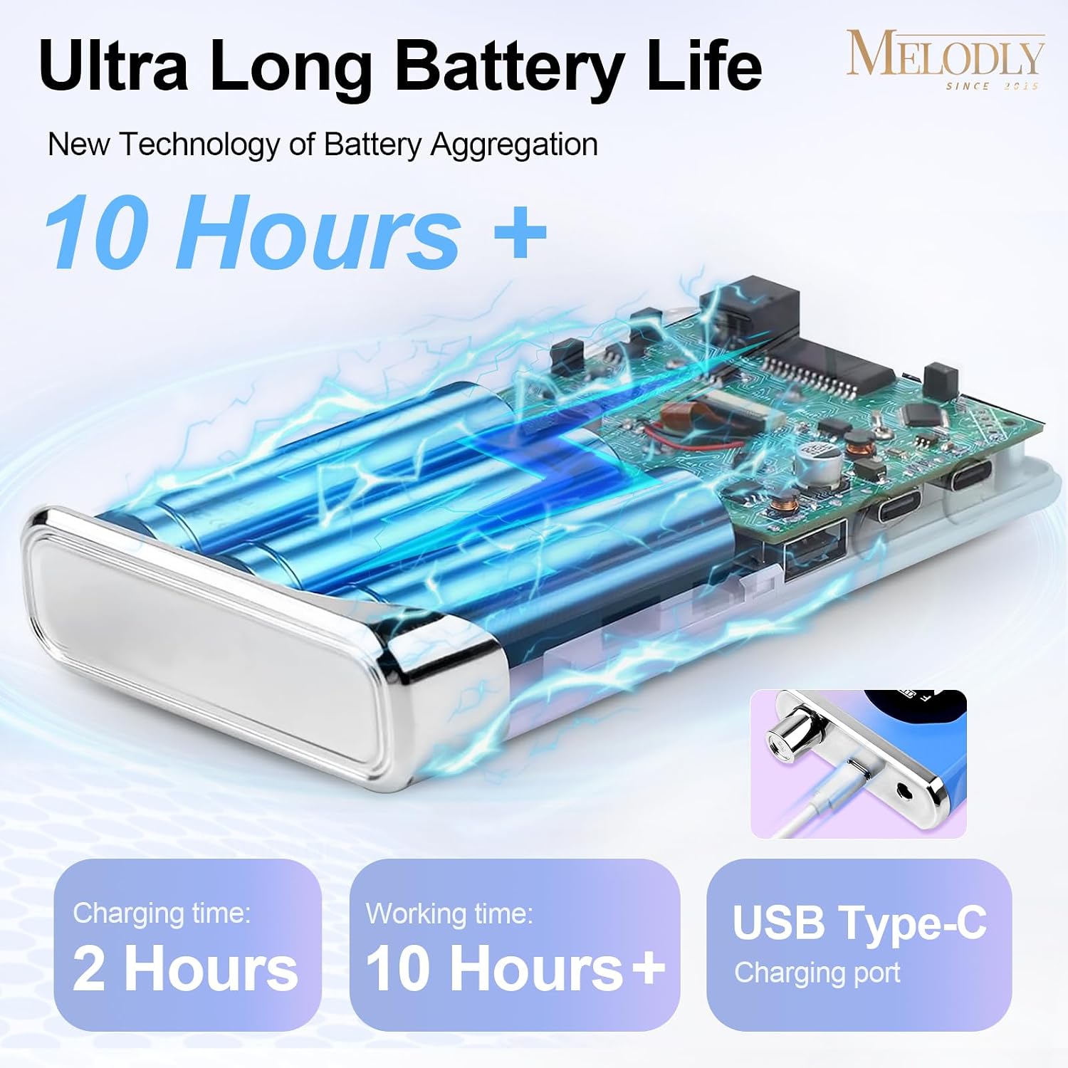 Melodly cordless electric nail drill device with drill bits and sanding bands - 4