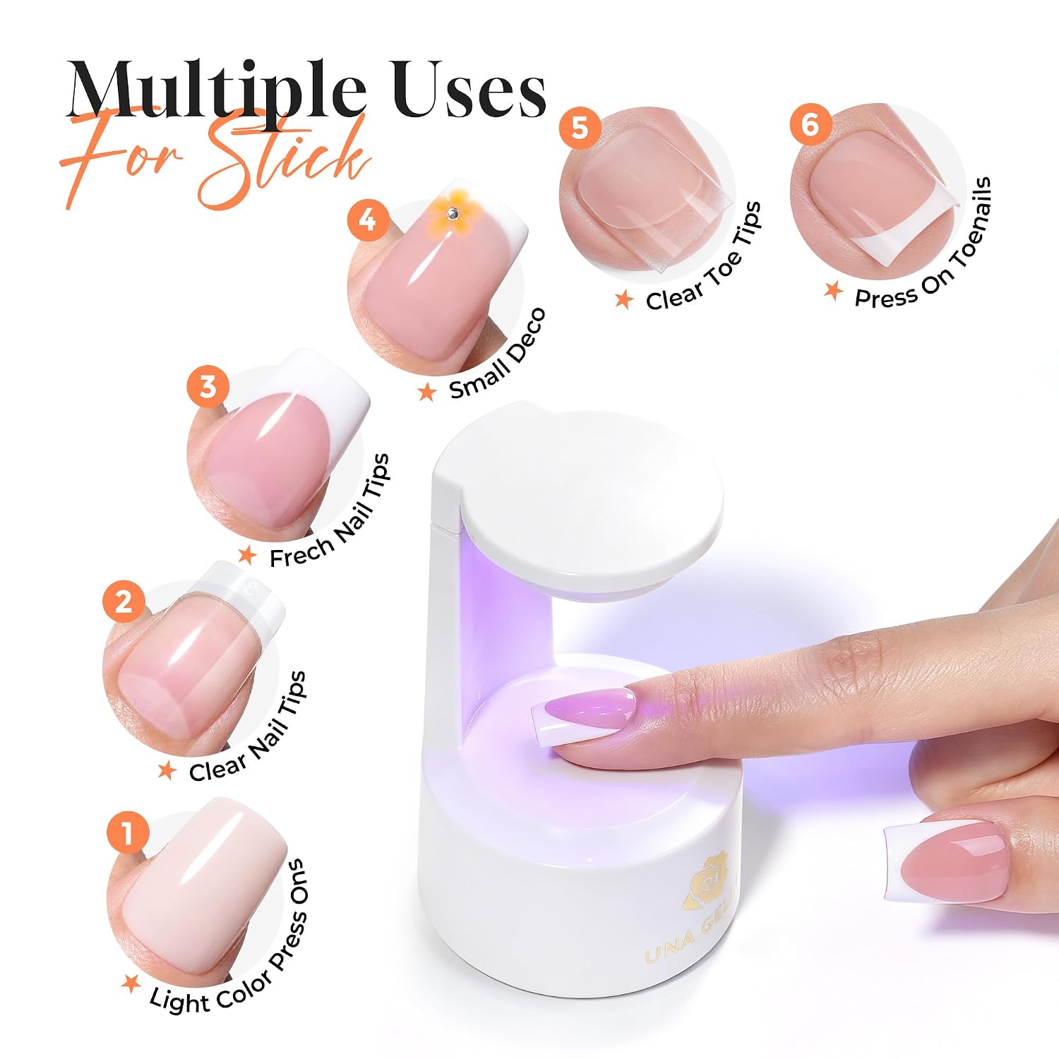 UNA GELLA 40ml solid gel nail glue tube with clear adhesive - 3