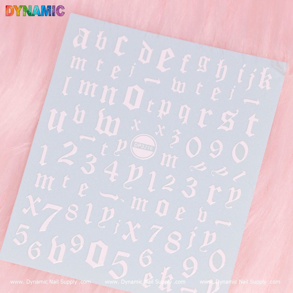 Alphabet Nail Art Stickers — Letter & Number Pack