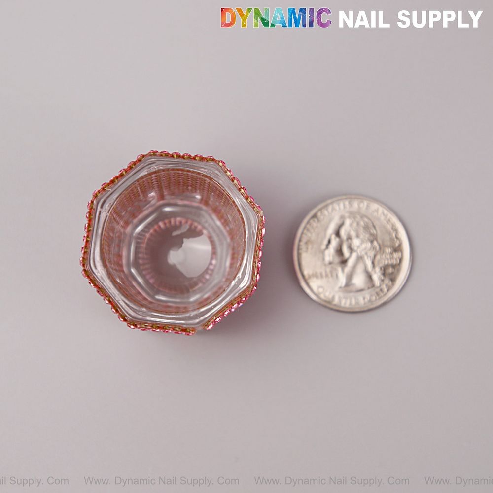 pink rhinestone small dappen dish - 3