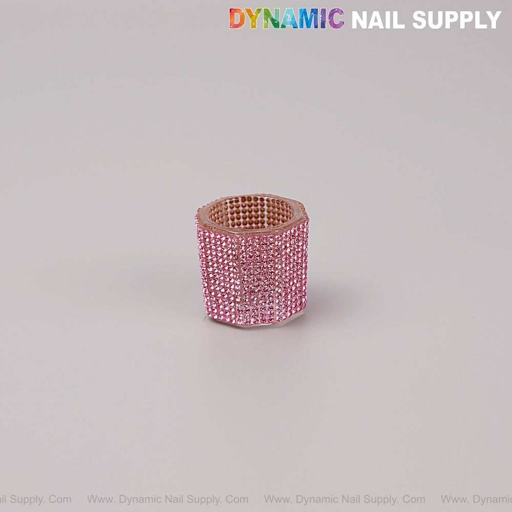 pink rhinestone small dappen dish - 4