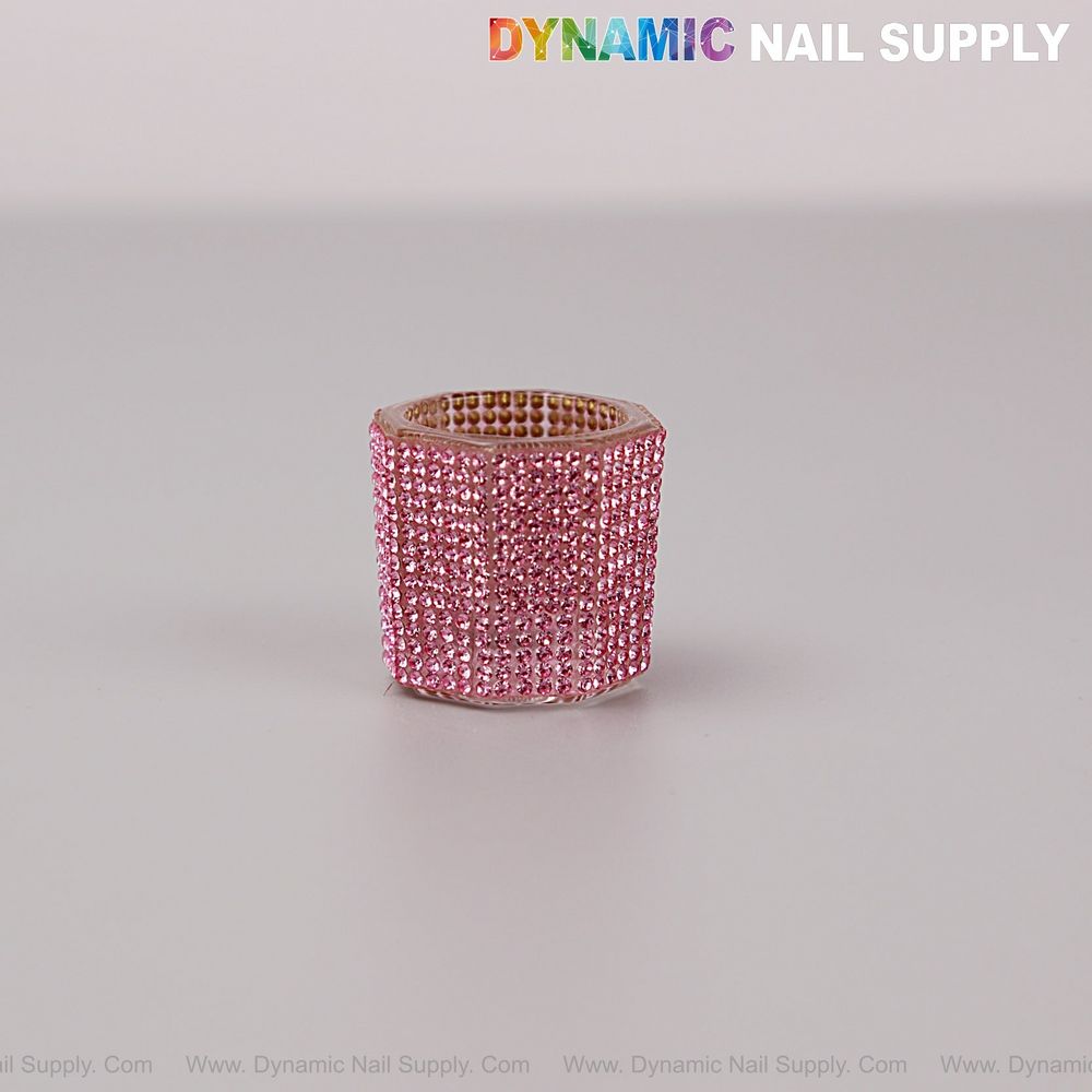 pink rhinestone small dappen dish - 5