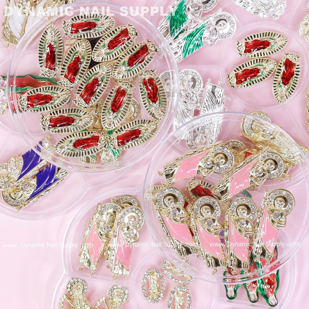 Colored Virgin Mary nail charms set - 2