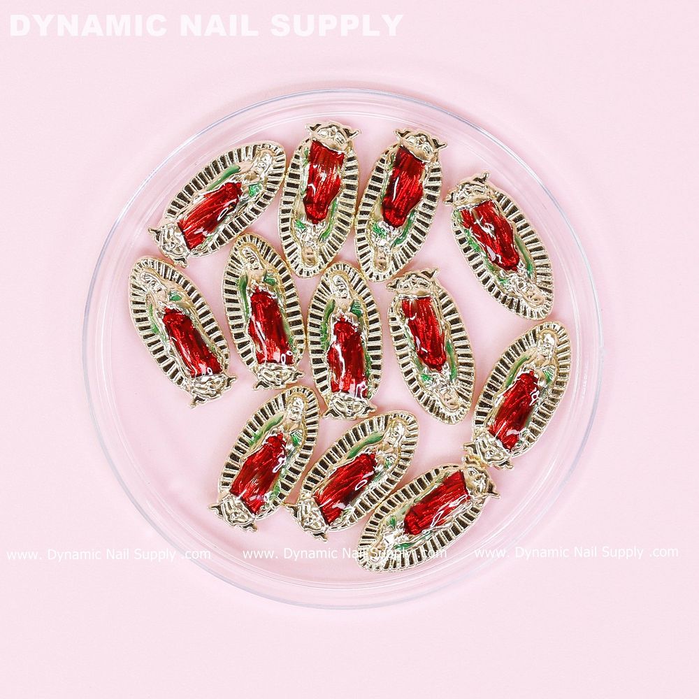 Colored Virgin Mary nail charms set - 3