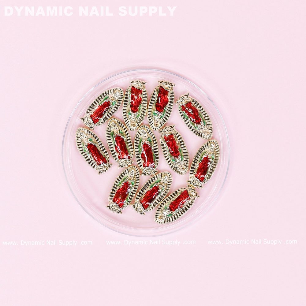 Colored Virgin Mary nail charms set - 4