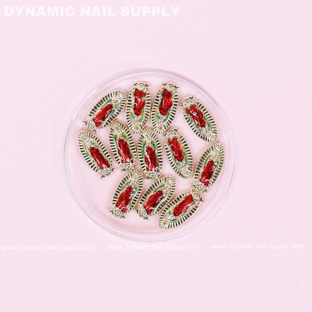 Colored Virgin Mary nail charms set - 6
