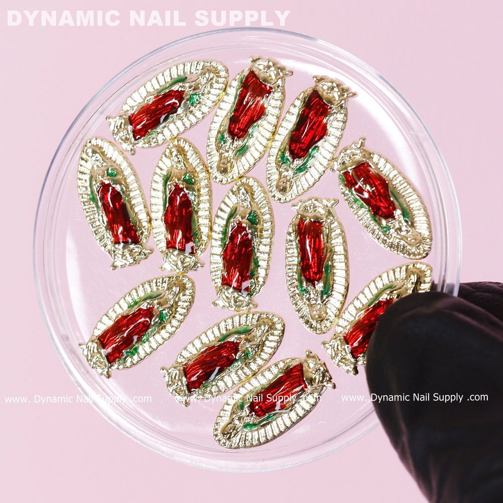 Colored Virgin Mary nail charms set - 7