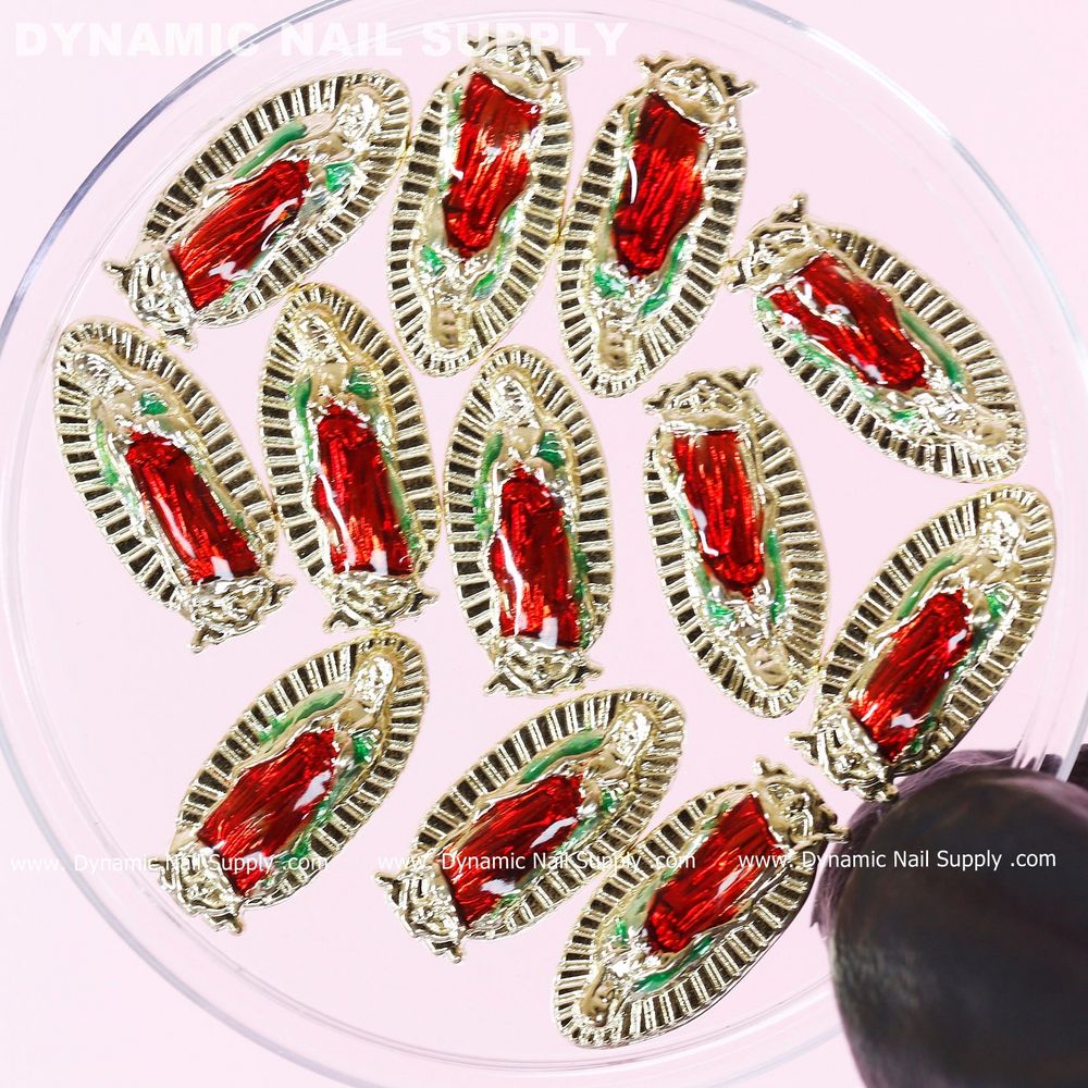Colored Virgin Mary nail charms set - 9