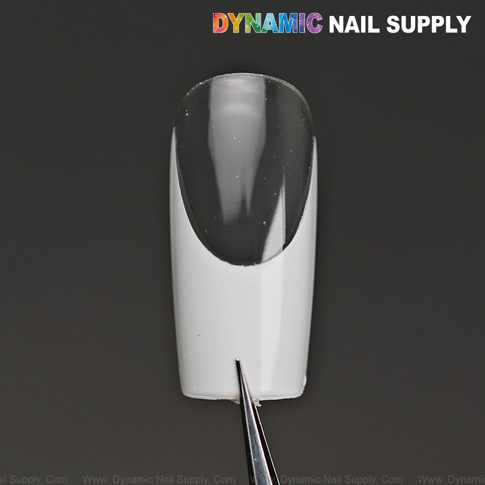 Medium square white French gel tips - 2