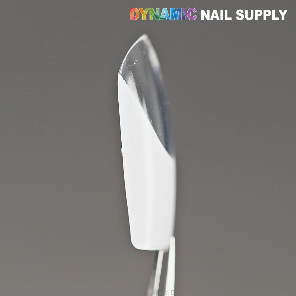 Medium square white French gel tips - 4